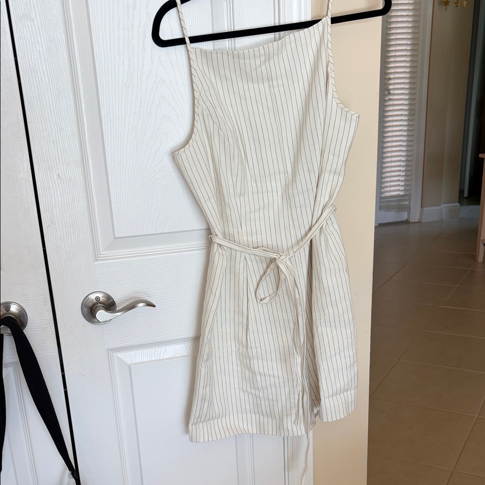 Madewell Cream Striped Jumpsuit - Picture 2 of 5